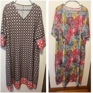 Multicolor Printed Women's long Dresses 2XL